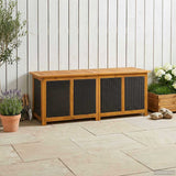 vidaXL Tuinopslagdoos 185 L Massief Acacia Hout 60 x 50 x 56 cm Zwart