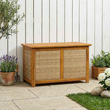 vidaXL Tuinopslagdoos 185 L Massief Acacia Hout 60 x 50 x 56 cm Zwart