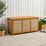vidaXL Tuinopslagdoos 185 L Massief Acacia Hout 60 x 50 x 56 cm Zwart