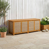 vidaXL Tuinopslagdoos 185 L Massief Acacia Hout 60 x 50 x 56 cm Zwart