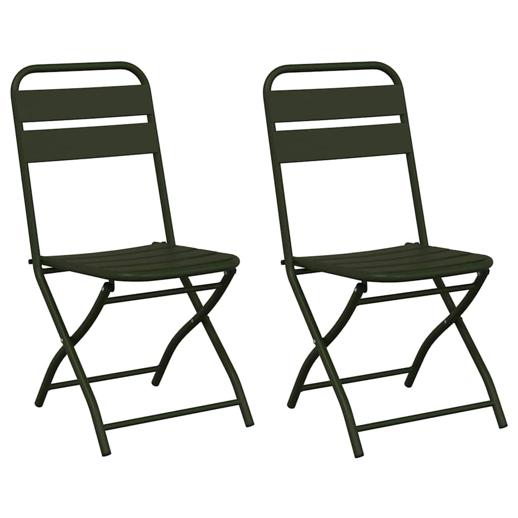 vidaXL Tuinstoel Die Opgevouwen Kan Worden 2 pcs Groen 42 x 52 x 82cm