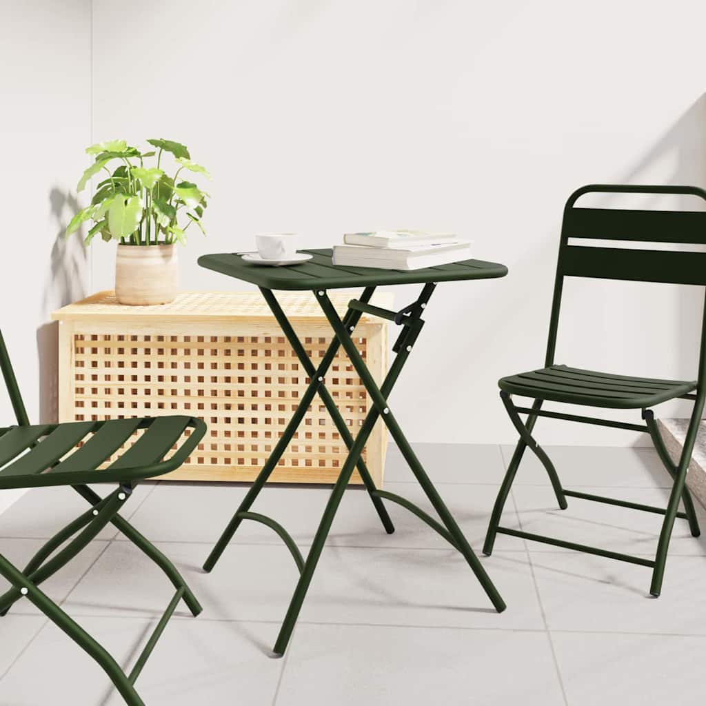 vidaXL Bistrotafel Donkergroen 55 x 55 x 72,5 cm Poedergecoat staal