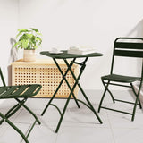 vidaXL Bistrotafel Donkergroen 55 x 55 x 72,5 cm Poedergecoat staal