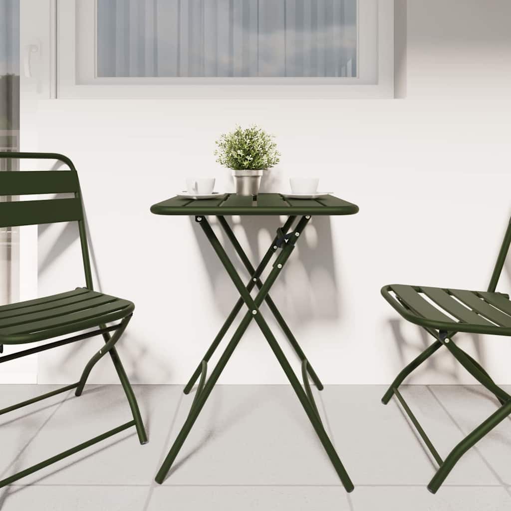 vidaXL Bistrotafel Donkergroen 55 x 55 x 72,5 cm Poedergecoat staal
