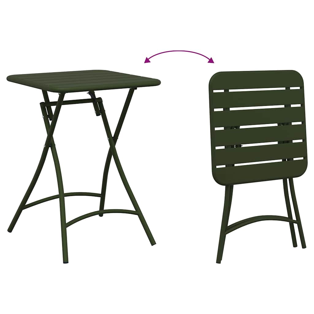 vidaXL Bistrotafel Donkergroen 55 x 55 x 72,5 cm Poedergecoat staal