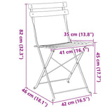 vidaXL Tuinstoel Die Opgevouwen Kan Worden 2 pcs Groen 42 x 46 x 82cm