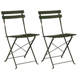 vidaXL Tuinstoel Die Opgevouwen Kan Worden 2 pcs Groen 42 x 46 x 82cm