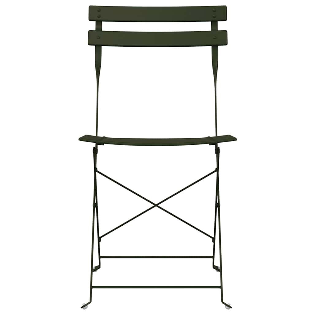 vidaXL Tuinstoel Die Opgevouwen Kan Worden 2 pcs Groen 42 x 46 x 82cm