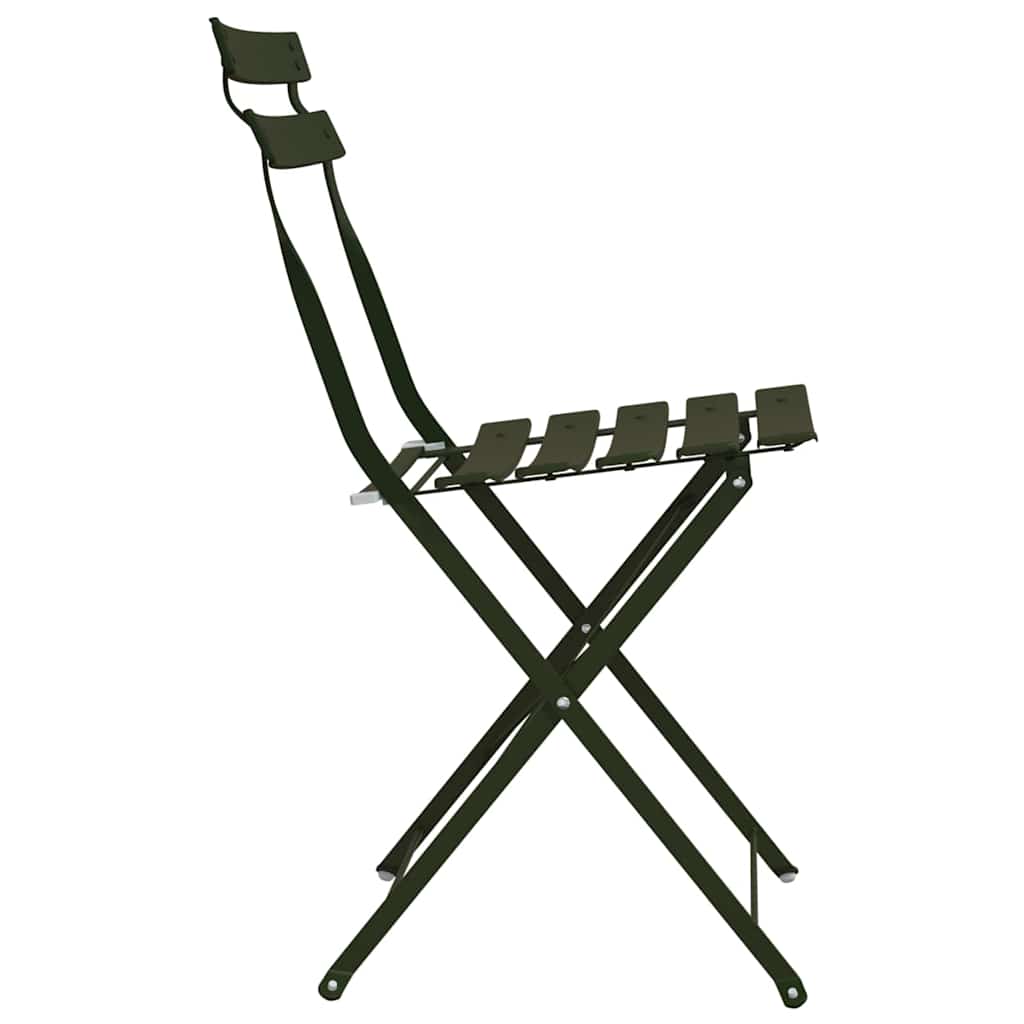 vidaXL Tuinstoel Die Opgevouwen Kan Worden 2 pcs Groen 42 x 46 x 82cm