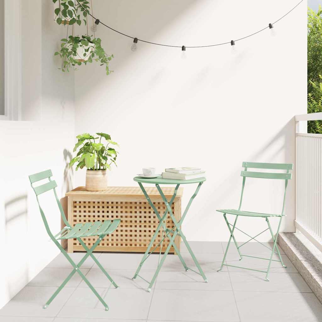 vidaXL Tuinstoel Die Opgevouwen Kan Worden 2 pcs Groen 42 x 46 x 82cm