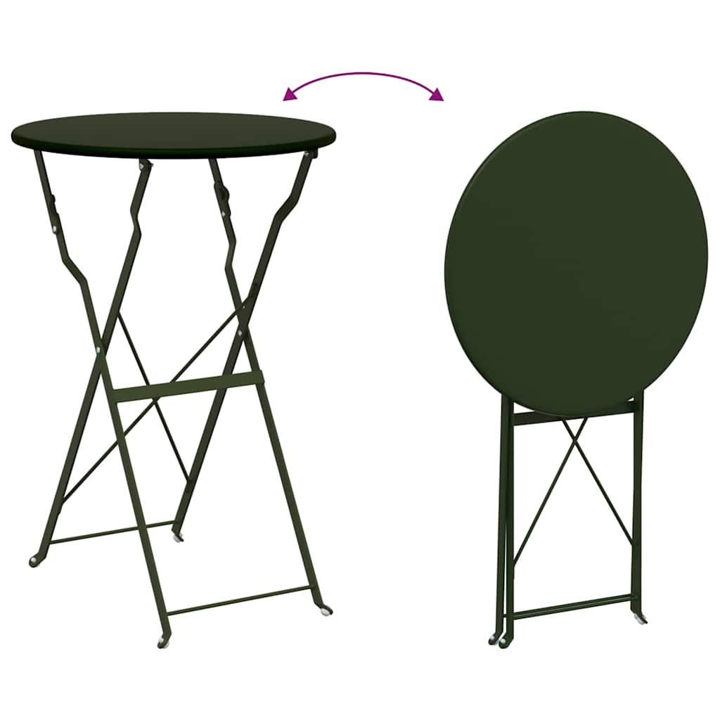 vidaXL Opvouwbare Bistroset 3 pcs Bossen Staal