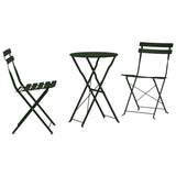 vidaXL Opvouwbare Bistroset 3 pcs Bossen Staal