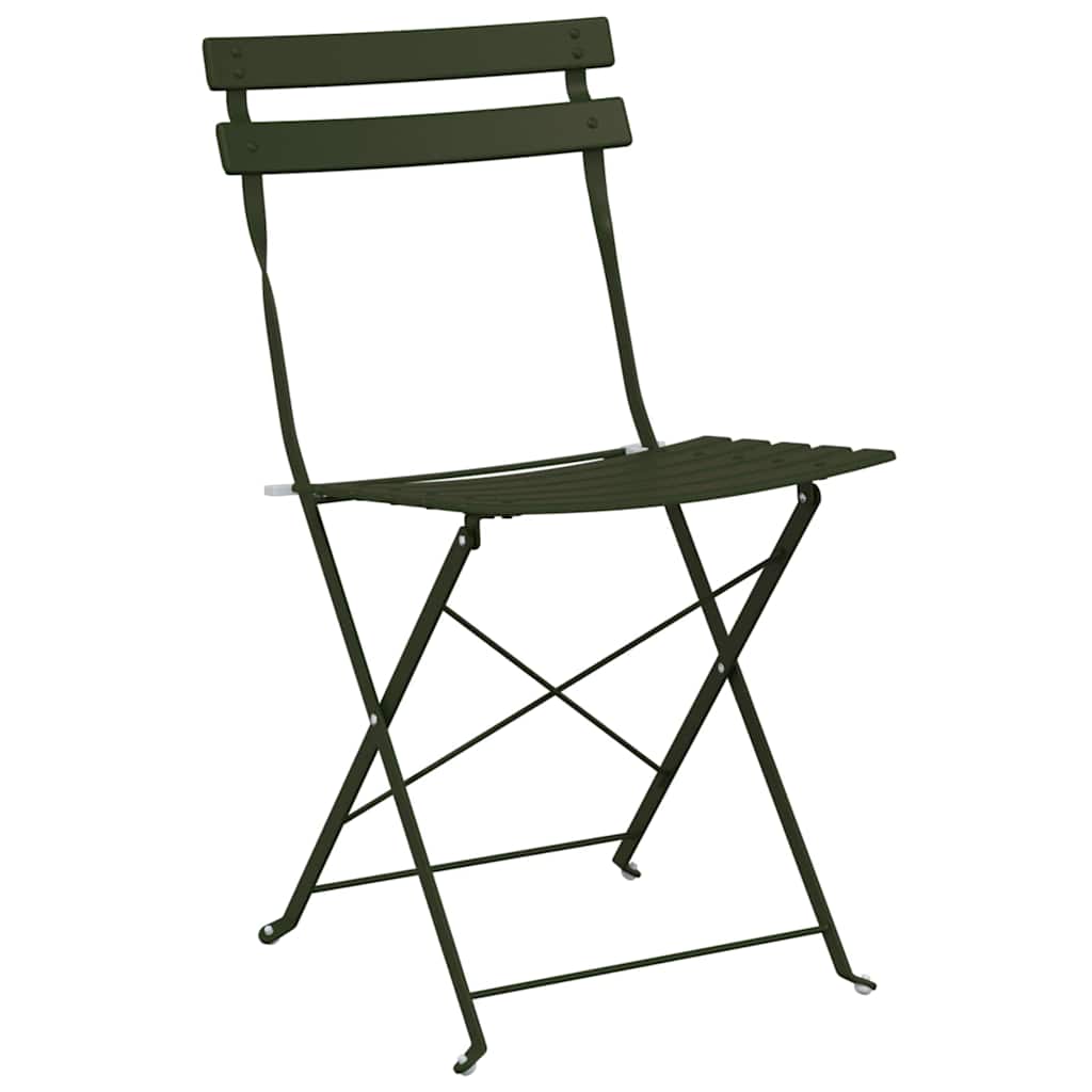 vidaXL Opvouwbare Bistroset 3 pcs Bossen Staal
