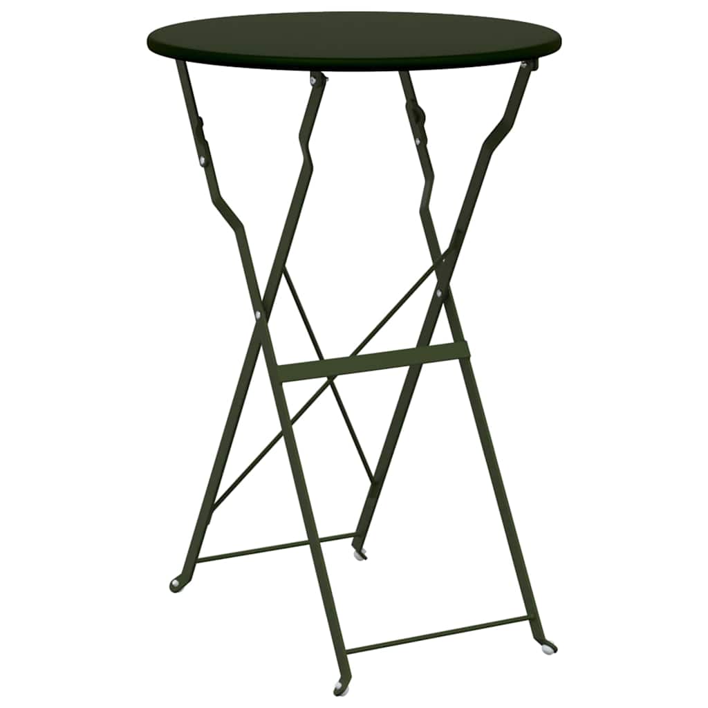 vidaXL Opvouwbare Bistroset 3 pcs Bossen Staal