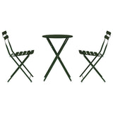 vidaXL Opvouwbare Bistroset 3 pcs Bossen Staal