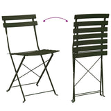 vidaXL Opvouwbare Bistroset 3 pcs Bossen Staal