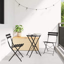 vidaXL Opvouwbare Bistroset 3 pcs Bossen Staal