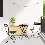 vidaXL Opvouwbare Bistroset 3 pcs Bossen Staal