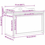 vidaXL Doos met opslag en krijtbord voorkant ROROS Wit 73 x 40 x 55 cm