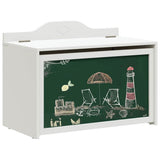vidaXL Doos met opslag en krijtbord voorkant ROROS Wit 73 x 40 x 55 cm