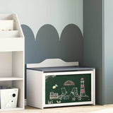 vidaXL Doos met opslag en krijtbord voorkant ROROS Wit 73 x 40 x 55 cm