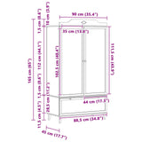 vidaXL Krijtbord Garderobe ROROS Wit 90 x 45 x 165 cm Bewerkt hout