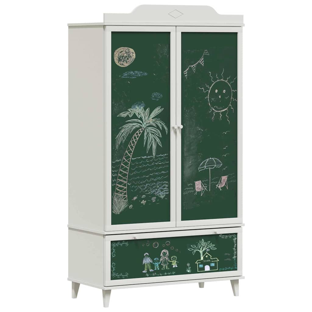vidaXL Krijtbord Garderobe ROROS Wit 90 x 45 x 165 cm Bewerkt hout