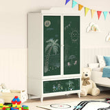 vidaXL Krijtbord Garderobe ROROS Wit 90 x 45 x 165 cm Bewerkt hout