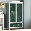 vidaXL Krijtbord Garderobe ROROS Wit 90 x 45 x 165 cm Bewerkt hout