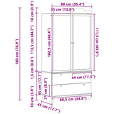 vidaXL Chalkboard Wardrobe ROROS White 90 x 45 x 180 cm Engineered Wood