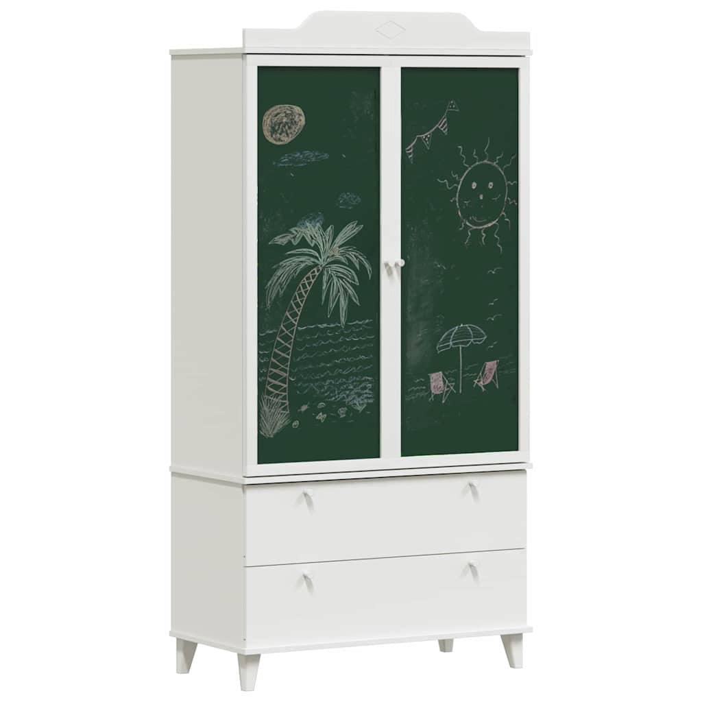 vidaXL Chalkboard Wardrobe ROROS White 90 x 45 x 180 cm Engineered Wood