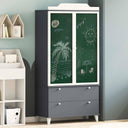 vidaXL Chalkboard Wardrobe ROROS White 90 x 45 x 180 cm Engineered Wood