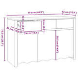 vidaXL Dressoir Drammen Eiken 114 x 43 x 75,5 cm Massief grenenhout