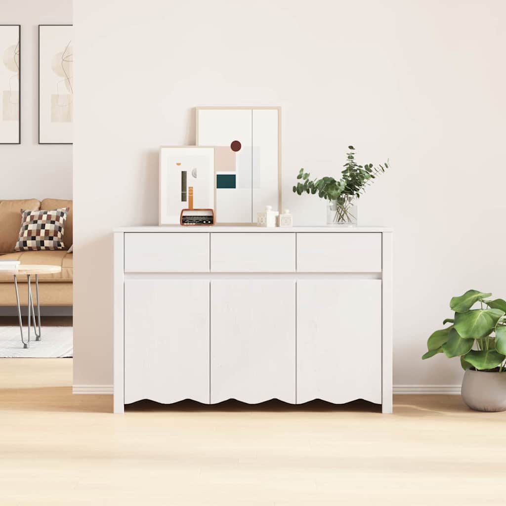 vidaXL Dressoir Drammen Eiken 114 x 43 x 75,5 cm Massief grenenhout