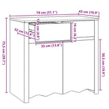 vidaXL Dressoir Drammen Eiken 79 x 43 x 75,5 cm Massief grenenhout