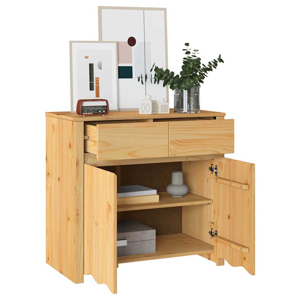 vidaXL Dressoir Drammen Eiken 79 x 43 x 75,5 cm Massief grenenhout