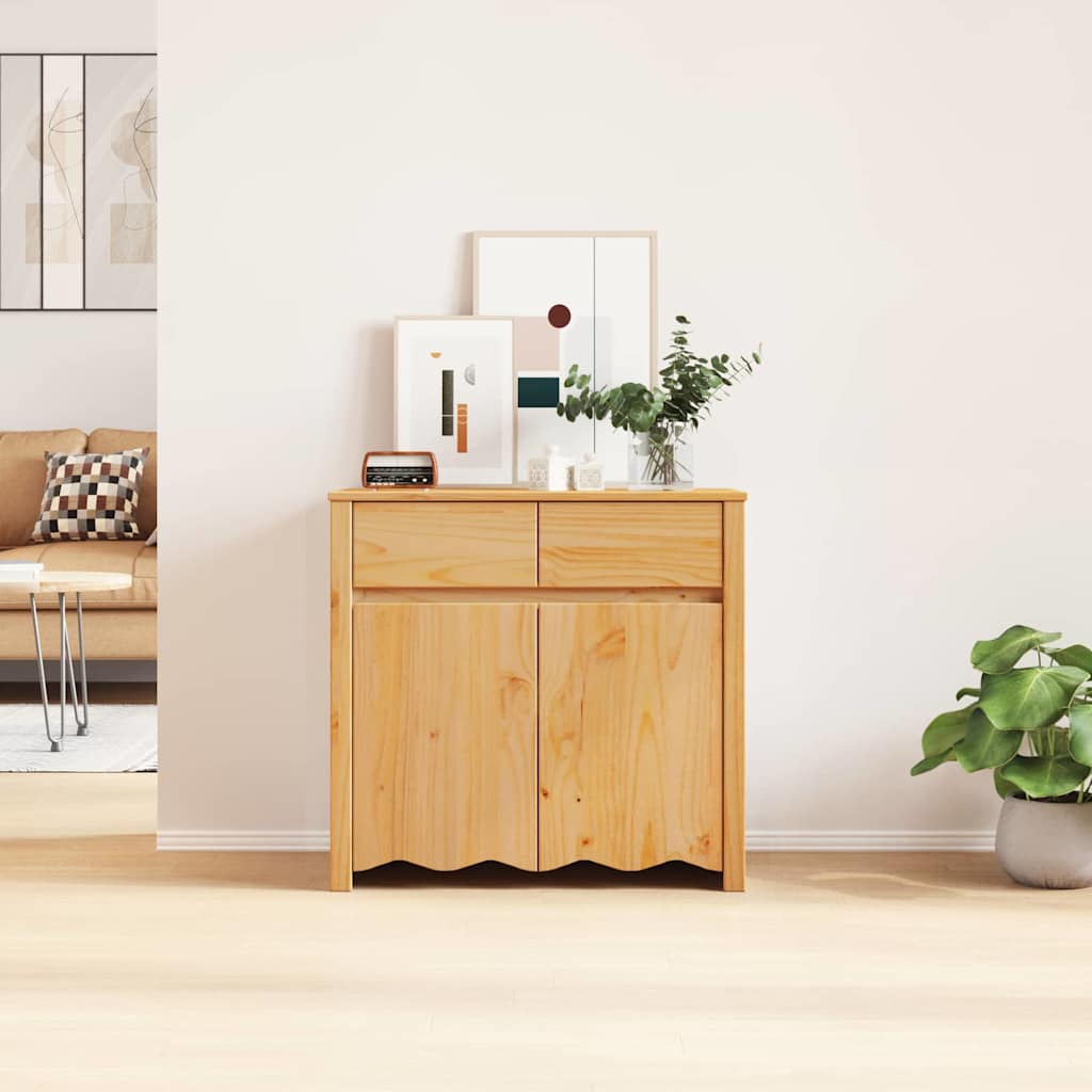 vidaXL Dressoir Drammen Eiken 79 x 43 x 75,5 cm Massief grenenhout
