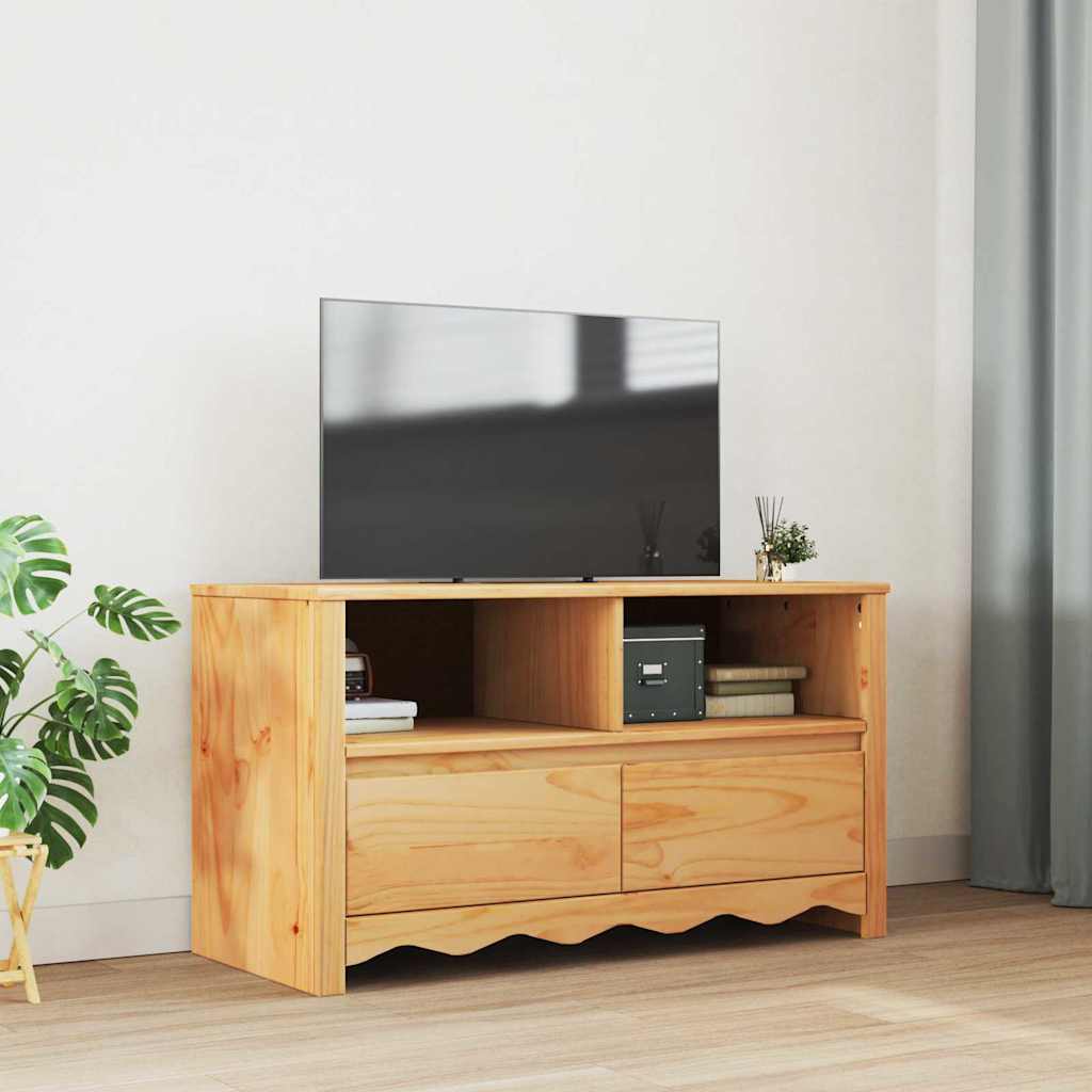 vidaXL TV-kast Drammen Eiken 99 x 43 x 55 cm Massief grenenhout