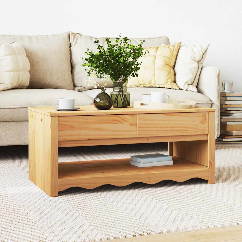 vidaXL Salontafel Drammen Eiken 99 x 55 x 45 cm Massief grenenhout
