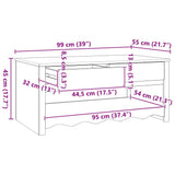 vidaXL Salontafel Drammen Eiken 99 x 55 x 45 cm Massief grenenhout