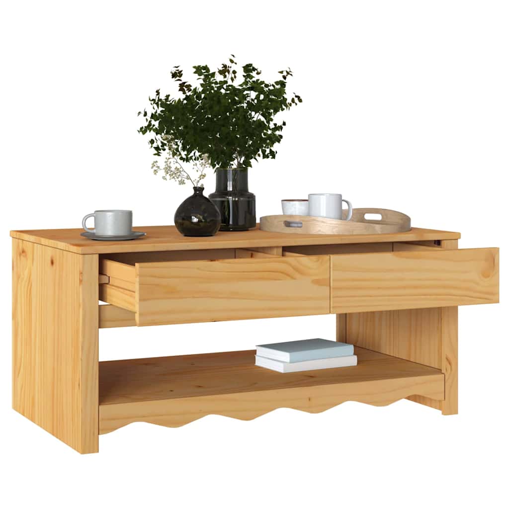 vidaXL Salontafel Drammen Eiken 99 x 55 x 45 cm Massief grenenhout