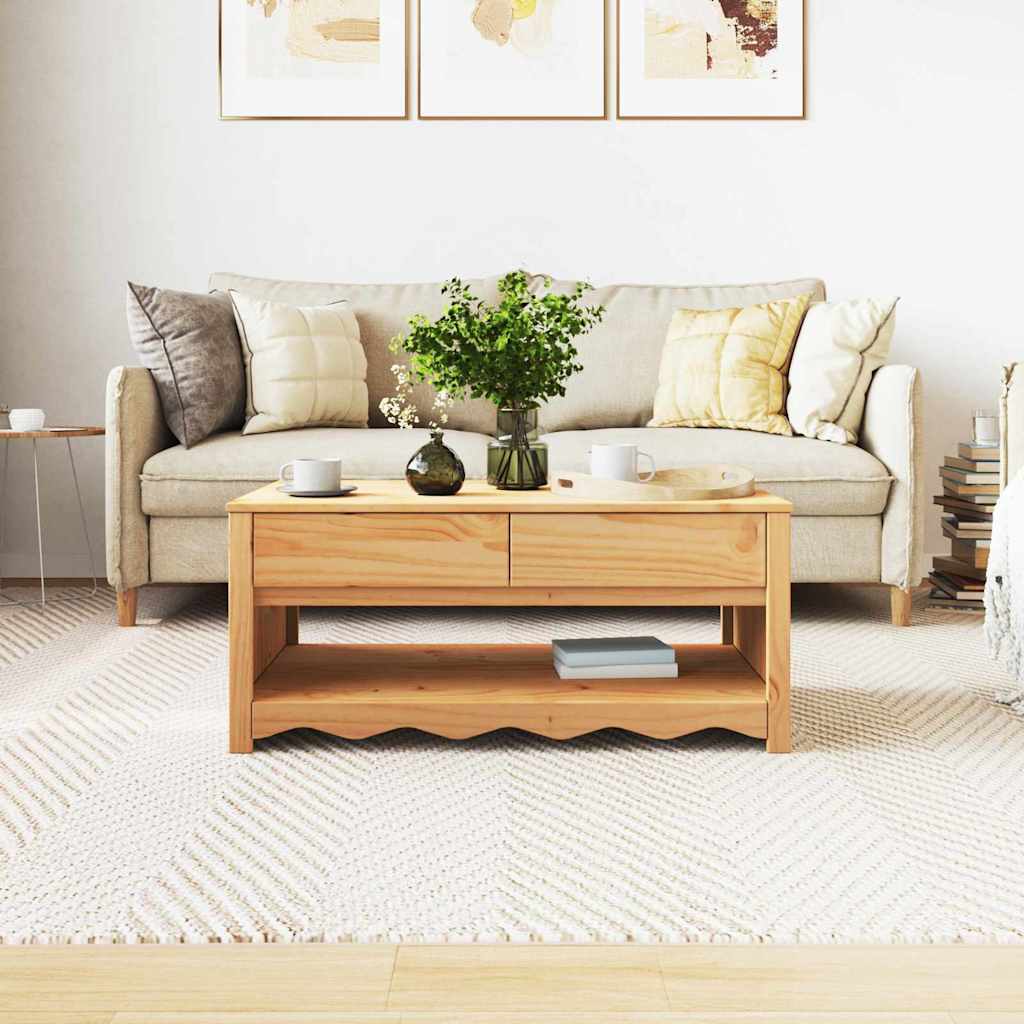 vidaXL Salontafel Drammen Eiken 99 x 55 x 45 cm Massief grenenhout
