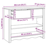 vidaXL Wandtafel Drammen Eiken 89,5 x 37 x 73 cm Massief grenenhout