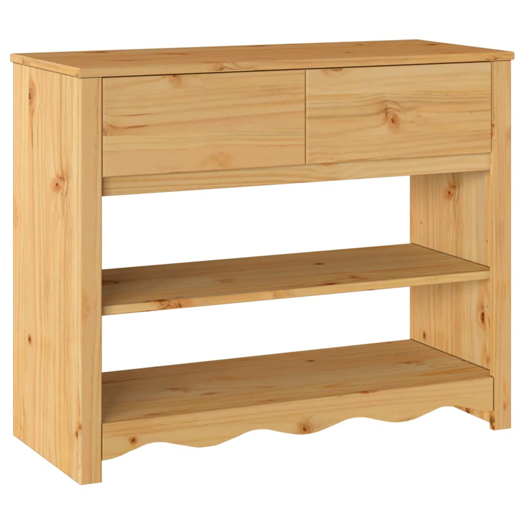 vidaXL Wandtafel Drammen Eiken 89,5 x 37 x 73 cm Massief grenenhout