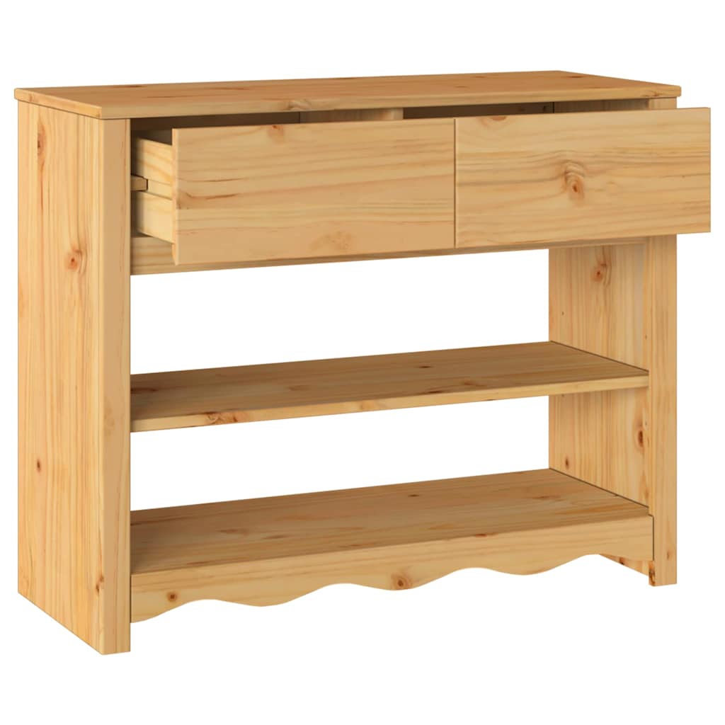 vidaXL Wandtafel Drammen Eiken 89,5 x 37 x 73 cm Massief grenenhout