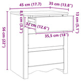vidaXL Coffee Table Drammen Oak 45 x 35 x 56 cm Solid Pine Wood
