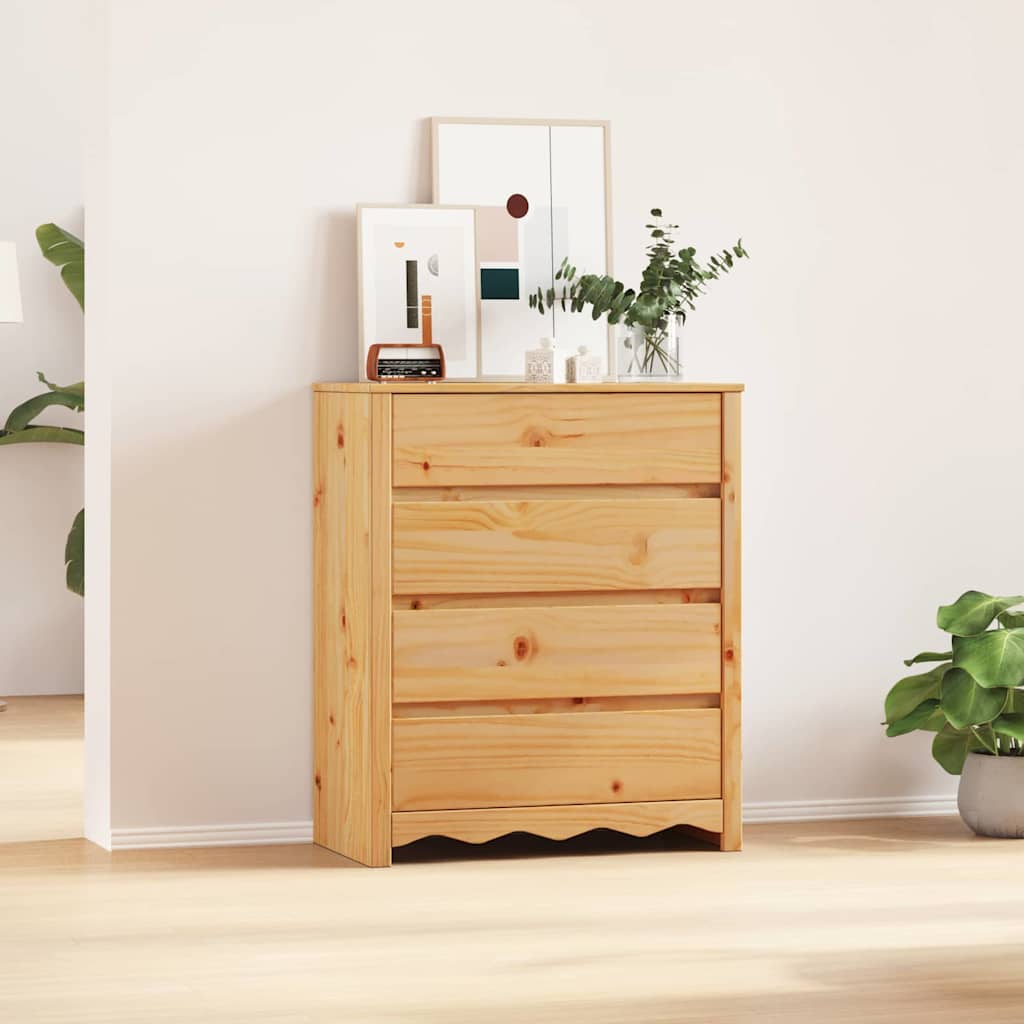vidaXL Ladekast Drammen Eiken 76,5 x 40 x 91 cm Massief grenenhout