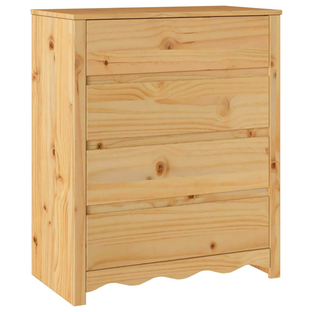 vidaXL Ladekast Drammen Eiken 76,5 x 40 x 91 cm Massief grenenhout