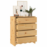 vidaXL Ladekast Drammen Eiken 76,5 x 40 x 91 cm Massief grenenhout
