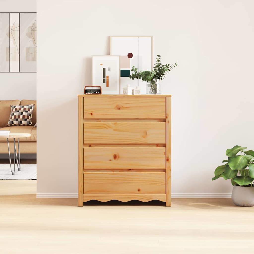 vidaXL Ladekast Drammen Eiken 76,5 x 40 x 91 cm Massief grenenhout